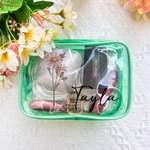 Personalizado Nacimiento Flor Claro Bolsa de Maquillaje con Cremallera y Nombre a Prueba de Agua Viaje Cosméticos Accesorio Cumpleaños Novia Fiesta Re