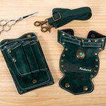 Personalised Multi-Compartment Leather Hairdressing Scissors Waist Bag with Name and Belt Gift for Hairstylist Barber