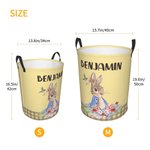 Personalized Peter Rabbit Bunny Floral Laundry Storage Basket Large Capacity Waterproof Easter Egg Organizer Gift for Kids