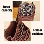 Personalised Multi-Compartment Leather Hairdressing Scissors Waist Bag with Name and Belt Gift for Hairstylist Barber