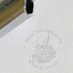 Personalized Black Cat Coffee Reading Time Book Embossing Stamp Hand-held Embosser Set with Name Birthday Book Club Library Gift for Bookworms