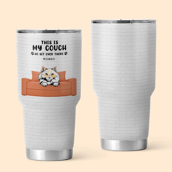 Personalizzato This is Our Couch Go Sit Over There 30oz Tumbler Birthday Gift for Cat Dog Lover Owner (Regalo di compleanno per un amante dei cani)