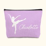 Gepersonaliseerd ballerina silhouet make-up tasje met naam Moederdag Verjaardag Verjaardagscadeau voor haar