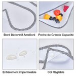 Bavette Bébé Imperméable avec Col Réglable Bavette Personnalisée avec Nom Cadeau Anniversaire Pâques pour Bébé