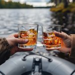 Gepersonaliseerd Glitter Vishaak Design 10oz Whiskey Scotch Glas met Gegraveerde Naam Vaderdag Verjaardagscadeau voor Man