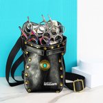 Personalised Multi-Compartment Leather Hairdressing Scissors Waist Bag with Name and Belt Gift for Hairstylist Barber