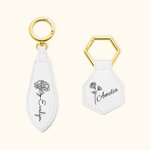 Personalized Birth Flower Strong Magnetic Leather Name Hat Clip with Gold Buckle Travel Accessory Gift for Women