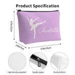 Gepersonaliseerd ballerina silhouet make-up tasje met naam Moederdag Verjaardag Verjaardagscadeau voor haar
