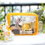 Personalizado Nacimiento Flor Claro Bolsa de Maquillaje con Cremallera y Nombre a Prueba de Agua Viaje Cosméticos Accesorio Cumpleaños Novia Fiesta Re