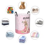 Personalized Peter Rabbit Bunny Floral Laundry Storage Basket Large Capacity Waterproof Easter Egg Organizer Gift for Kids