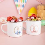 Mug Émaillé Personnalisé avec Nom Tasse à Motif de Lapin Pierre ou Flopsaut Cadeau Anniversaire Pâques pour Enfant Ami