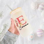 Personalisierte niedliche Osterhase 20oz mattiert kann Glas mit Initialen und Namen Frohe Ostern Geschenk für Freunde Familie