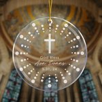 Ornamento in acrilico personalizzato God Bless con nome Battesimo Regalo per figlioccio e figlioccia