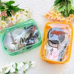 Personalizado Nacimiento Flor Claro Bolsa de Maquillaje con Cremallera y Nombre a Prueba de Agua Viaje Cosméticos Accesorio Cumpleaños Novia Fiesta Re