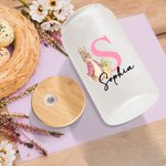 Personalisierte niedliche Osterhase 20oz mattiert kann Glas mit Initialen und Namen Frohe Ostern Geschenk für Freunde Familie