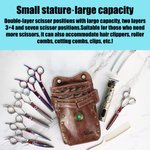 Personalised Multi-Compartment Leather Hairdressing Scissors Waist Bag with Name and Belt Gift for Hairstylist Barber