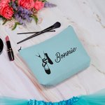 Gepersonaliseerd ballerina silhouet make-up tasje met naam Moederdag Verjaardag Verjaardagscadeau voor haar
