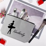 Gepersonaliseerd ballerina silhouet make-up tasje met naam Moederdag Verjaardag Verjaardagscadeau voor haar