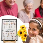 Plaque Décorative en Bois Personnalisée avec Noms Fleurs de Naissance Thème Jardin de Grand-Mère Décoration de Maison Cadeau Fête des Mères pour Maman