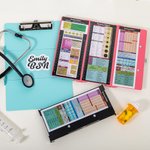 Appunti infermieristici portatili pieghevoli personalizzati a 3 strati con nome e fogli di testo per l'infermieristica Regalo per studenti infermieri 