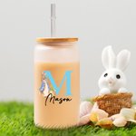 Personalisierte niedliche Osterhase 20oz mattiert kann Glas mit Initialen und Namen Frohe Ostern Geschenk für Freunde Familie
