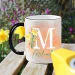 Mug Personnalisé avec Prénom et Initiale Tasse à Café en Céramique Cadeau Fête des Mères Anniversaire Mariage pour Femme
