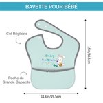 Bavette Bébé Imperméable avec Col Réglable Bavette Personnalisée avec Nom Cadeau Anniversaire Pâques pour Bébé