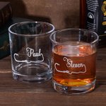 Gepersonaliseerd Glitter Vishaak Design 10oz Whiskey Scotch Glas met Gegraveerde Naam Vaderdag Verjaardagscadeau voor Man