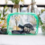 Personalizado Nacimiento Flor Claro Bolsa de Maquillaje con Cremallera y Nombre a Prueba de Agua Viaje Cosméticos Accesorio Cumpleaños Novia Fiesta Re