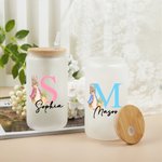 Personalisierte niedliche Osterhase 20oz mattiert kann Glas mit Initialen und Namen Frohe Ostern Geschenk für Freunde Familie