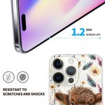 Personalizzato carino acquerello Highland Cow Slim Phone Case per iPhone con nome Compleanno regalo di Natale per gli amanti delle mucche Highland