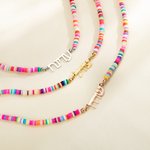 Personalised Colourful Bead Hebrew Name Necklace Birthday Gift for Her