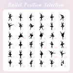 Personalized Ballet Silhouette Makeup Brush Bag Set with 8 Pcs Makeup Brushes and Name Birthday Bridesmaid Gift for Ballet Dancer