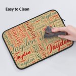 Personalized Colorful Word Cloud Laptop Bag with Name Birthday Gift for Women Men