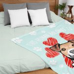 Couverture Personnalisée avec Nom et Motif Chien Chat Coeur Cadeau Anniversaire pour Ceux Qui Aiment les Animaux