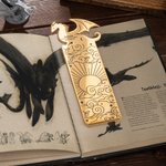 Personalized Book Dragon Sun Cloud Pattern Bookmark with Name and Text Birthday Gift for Book Lover