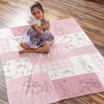 Personalisierte Peter Rabbit Bunny Multicolor Patchwork-Decke mit Namen Ostern Geburtstag Geschenk für Kinder