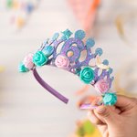 Personalisierte schöne handgemachte Glitter Meerjungfrau Krone Abzeichen Wand mit Alter Geburtstag Geschenk für Mädchen