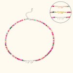 Personalised Colourful Bead Hebrew Name Necklace Birthday Gift for Her