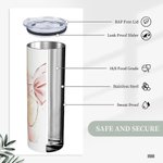 Gepersonaliseerde Roze Balletschoentjes 20oz Skinny Tumbler met Naam en Rietje Verjaardagscadeau voor Ballerina Meisjes