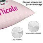 Housse d'Oreiller à Motif Lapin Personnalisée avec Nom Décoration à l'Intérieur Cadeau de Pâques pour Enfant Famille