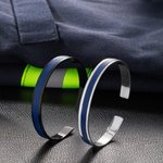 Personalisierte Polizei Thin Blue Line Armband mit eingraviertem Text Polizist Law School Graduierung Geschenke für ihn