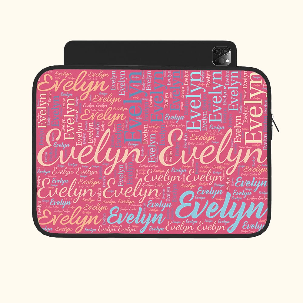 Sacoche d'Ordinateur Portable Personnalisée avec Prénom Cadeau Anniversaire pour Femme Homme