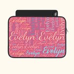 Personalized Colorful Word Cloud Laptop Bag with Name Birthday Gift for Women Men