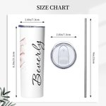 Gepersonaliseerde Roze Balletschoentjes 20oz Skinny Tumbler met Naam en Rietje Verjaardagscadeau voor Ballerina Meisjes