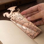 Personalized Book Dragon Sun Cloud Pattern Bookmark with Name and Text Birthday Gift for Book Lover