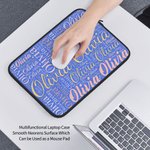 Personalized Colorful Word Cloud Laptop Bag with Name Birthday Gift for Women Men