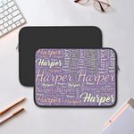 Personalized Colorful Word Cloud Laptop Bag with Name Birthday Gift for Women Men
