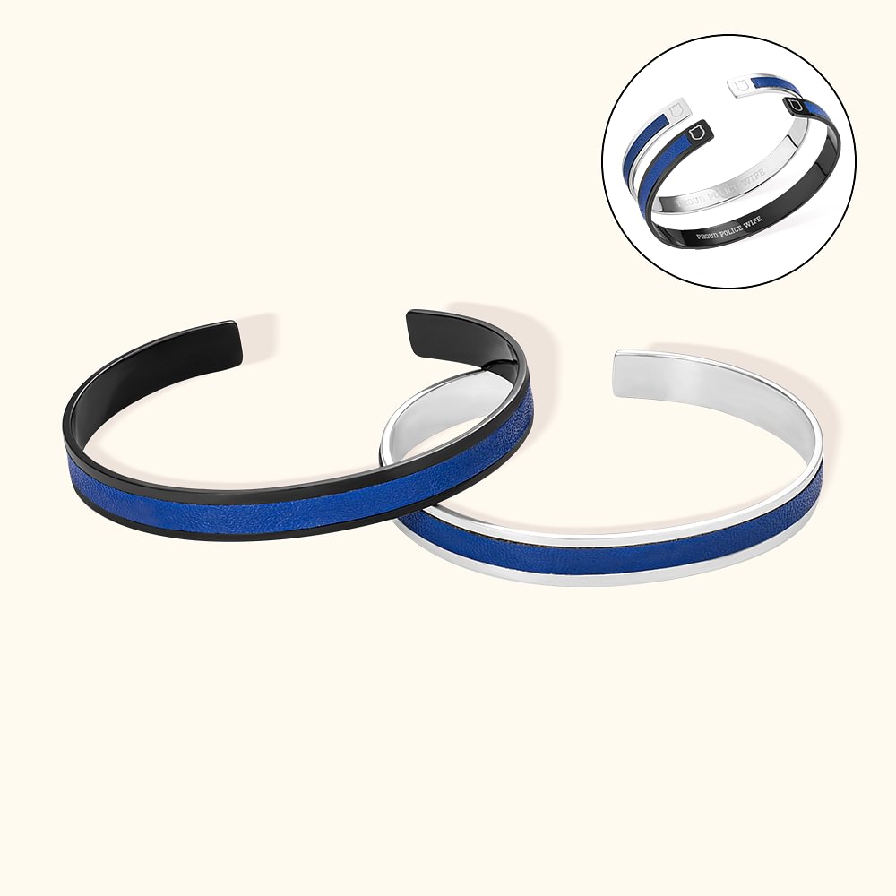 Bracelet Personnalisé avec Gravure Accessoire Anneau Fin Cadeau pour Agent Police Étudiant en Loi