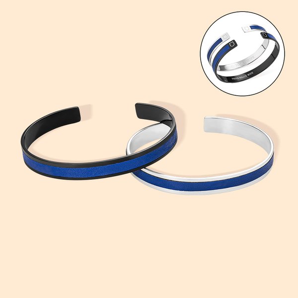 Personalisierte Polizei Thin Blue Line Armband mit eingraviertem Text Polizist Law School Graduierung Geschenke für ihn